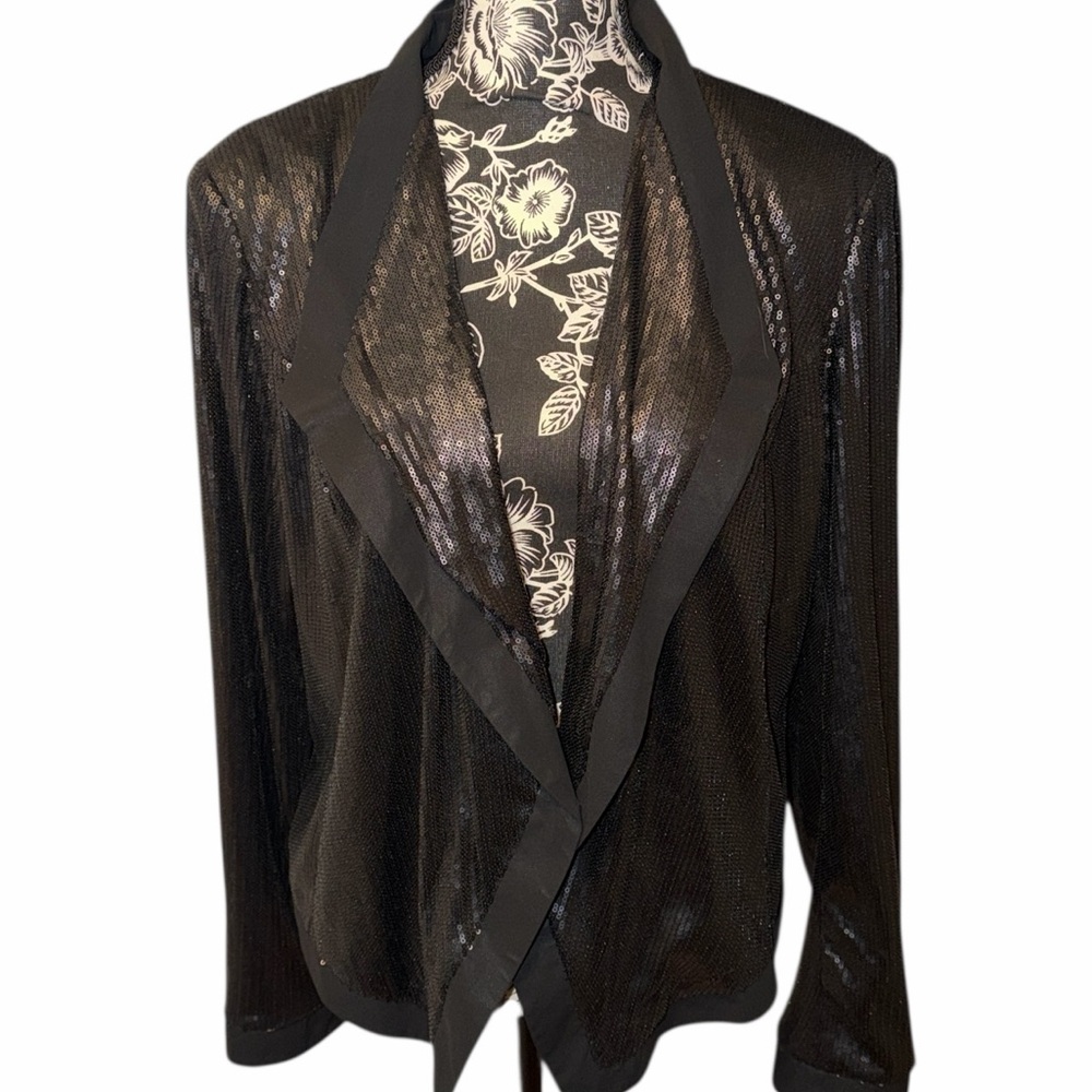 INC International Concepts size XL black sequin jacket NWOT